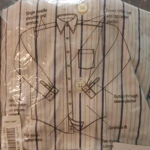 ๐ 3 for $15 Deal! ๐David Taylor button up dress shirt 17.5 32 33 - Picture 3 of 10